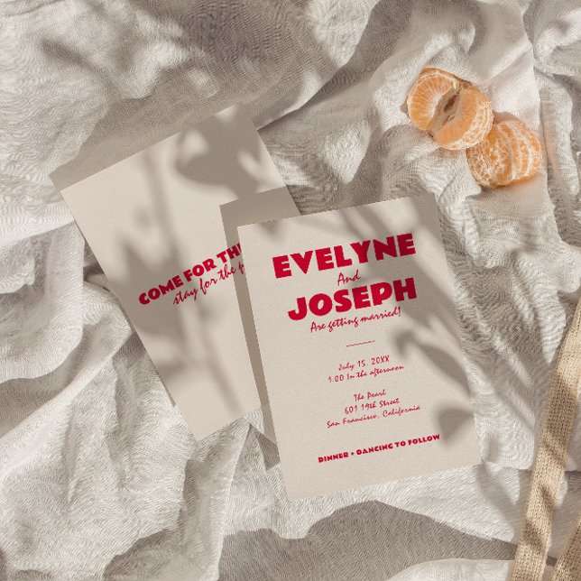 Convite Casamento Único Funk Funk Colorido Moderno (Criador carregado)