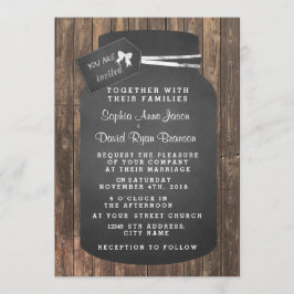 Convite Casamento Único Rustic Mason Jar Chalkboard