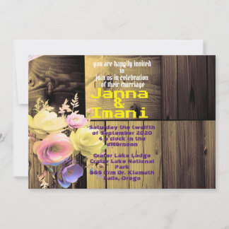 Convite casamento único texturizado de madeira