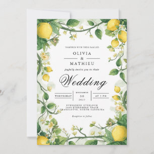 Convite Casamento Verdant Citrus Bloom Arch