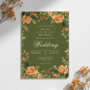 Convite Casamento Verdant Peony Bloom