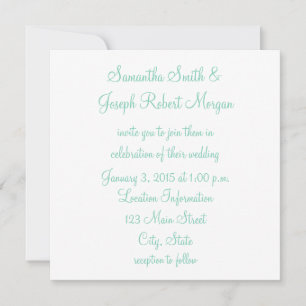 Convite Casamento Verde Branco e Seafoam