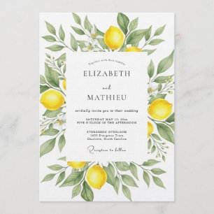 Convite Casamento Verde Citrino Amarelo