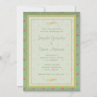 Casamento Verde com Bolinhas Cor-de-Rosa