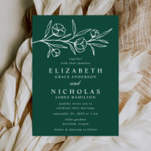 Casamento Verde com Floral Desenhado