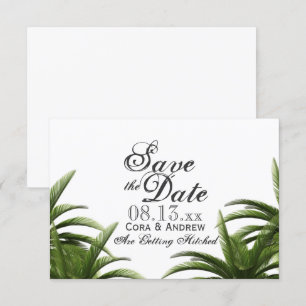 Convite Casamento Verde com Palmeira Tropical Salve o Dia