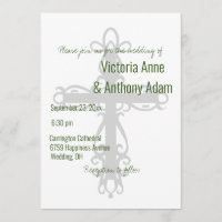 Casamento Verde Cristão Religioso Cruzado Elegante