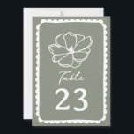 Convite Casamento Verde da Flor Sage<br><div class="desc">Ilustração floral de arte em linha branca sobre fundo verde de Sage com texto branco e quadro desenhado à mão.</div>