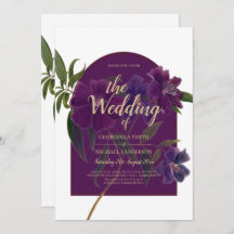 Casamento Verde da Floresta Floral de Plum Purple