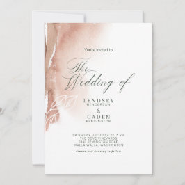 Convite Casamento Verde da Floresta Laranja Queimada por A