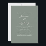 Convite Casamento Verde da Sage Moderna Minimalista<br><div class="desc">Convite para Casamento de Sábado Verde Moderno Minimalista</div>