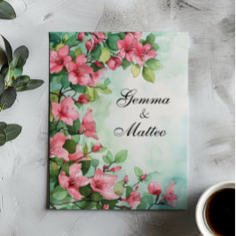 Convite Casamento Verde das Flores Rosa