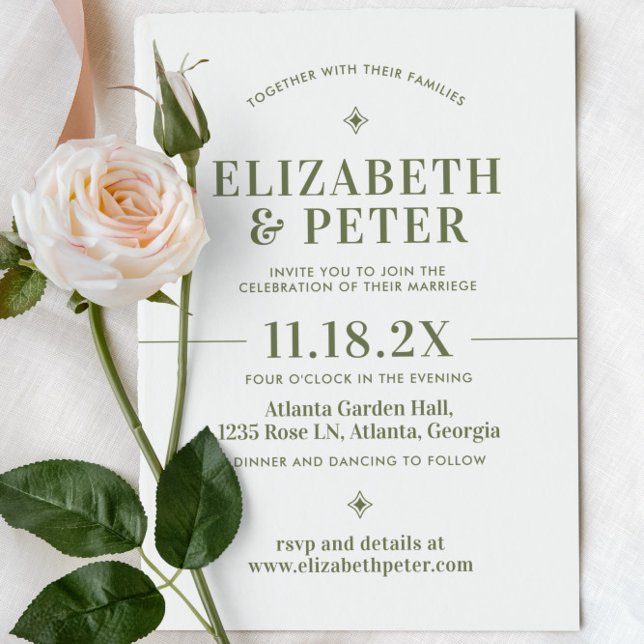 Convite Casamento Verde de Groovy dos anos 70 (Criador carregado)