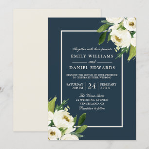 Convite Casamento Verde-Elegante-Floral Moderno