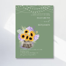 Casamento Verde Elegante Rustic Sunflower Hydrange