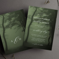 Casamento verde-escuro da árvore florestal entonad