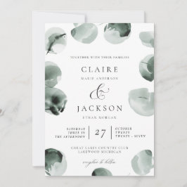 Convite Casamento Verde Eucalyptus Ampersand Modern