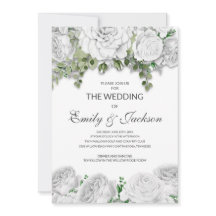 Casamento Verde Floral Branco Moderno Elegante