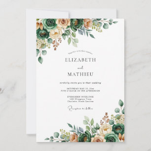 Convite Casamento Verde Floral Verdejante