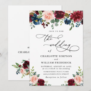 Convite Casamento Verde Folhagem Rosa Eucalipto Azul Marin