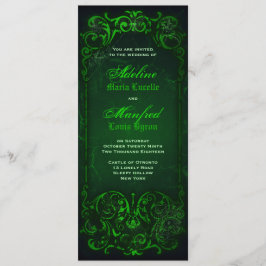 Convite Casamento Verde Ghoulish Vitoriano Gótico