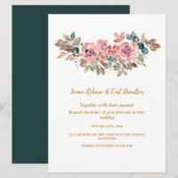 Casamento Verde MARY Watercolor Rosa Emerald
