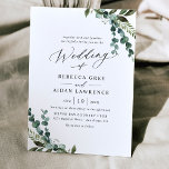 Convite Casamento Verde Minimalista Moderno<br><div class="desc">Esta elegante coleção do Rustic Greenery apresenta uma mistura de botânica verde-aquática,  um roteiro de caligrafia moderno,  emparelhado com uma letra serif clássica em preto e um monograma personalizado no verso. Itens correspondentes disponíveis.</div>
