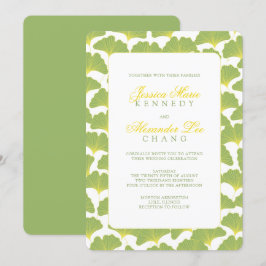 Convite Casamento Verde Primavera da Árvore Ginkgo