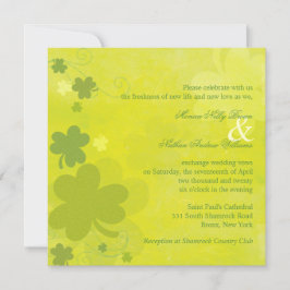 Convite Casamento Verde primavera Irish Shamrocks