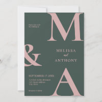 Casamento Verde Rosa Minimalista Moderno