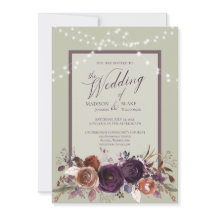 Casamento Verde Roxo Roxo Rústico Corda Floral Cla