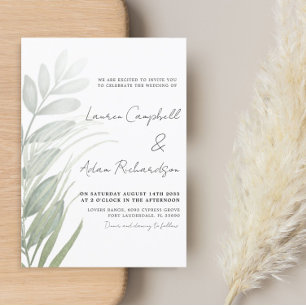 Convite Casamento Verde Rustic Greenery Sage