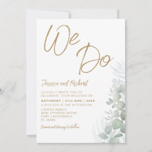 Convite Casamento Verde Rustic Watercolor Eucalyputus Sage