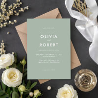 Casamento Verde Sage Moderno Minimalista