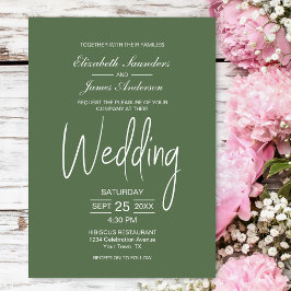 Convite Casamento Verde Simples