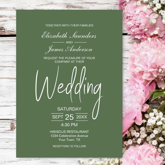 Convite Casamento Verde Simples (Criador carregado)