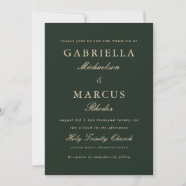 Convite Casamento Verde Simples e Elegante