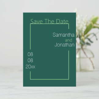 Convite Casamento Verde Simples Minimalista Salve A Data