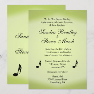 Convite Casamento Verde Tema Música