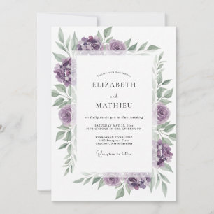 Convite Casamento Verde Violeta