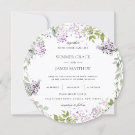 Convite Casamento Verdinho Floral Molho Lilac Roxo Elegant