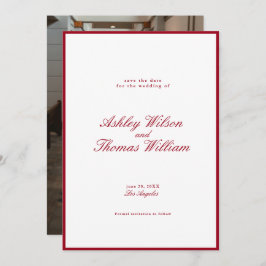 Convite Casamento Vermelho da Caligrafia Moderna Salva a D