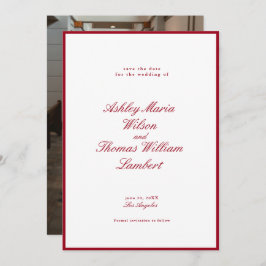 Convite Casamento Vermelho da Caligrafia Moderna Salva a D