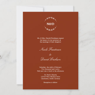 Convite Casamento vermelho de veludo inicial monograma sim