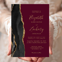 Casamento Vermelho Dourado Negro Agate Burgundy