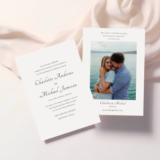 Convite Casamento Verso de Fotografias da Bíblia de Script