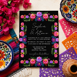 Convite Casamento Vibrante Floral Fiesta Mexicana