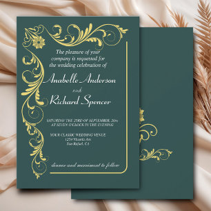 Convite Casamento Victoriano Elegante