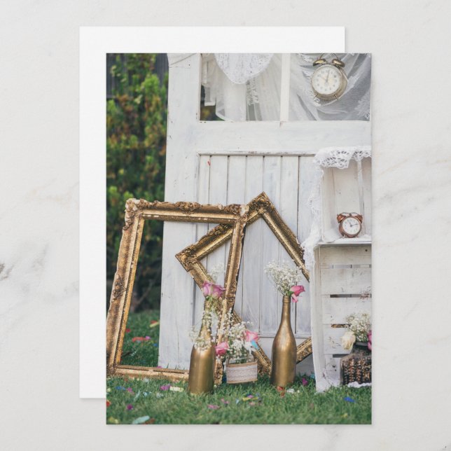 Convite Casamento vintage (Frente/Verso)