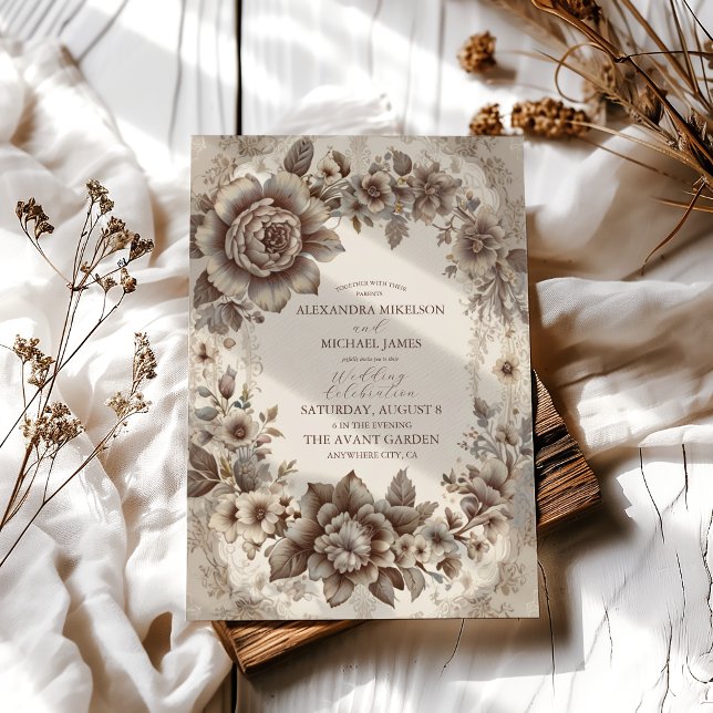 Convite Casamento Vintage Art Nouveau (Criador carregado)